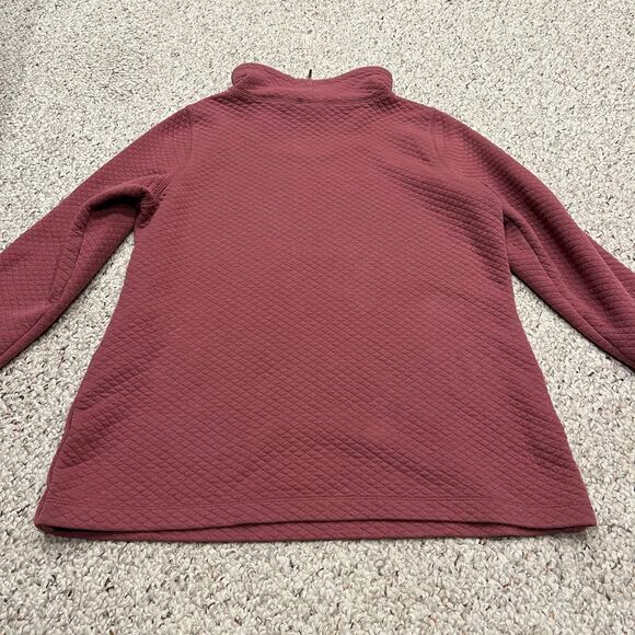 LL Bean Women's SoftLight Quilted Top Funnelneck Pullover Sz L Maroon - Picture 6 of 8